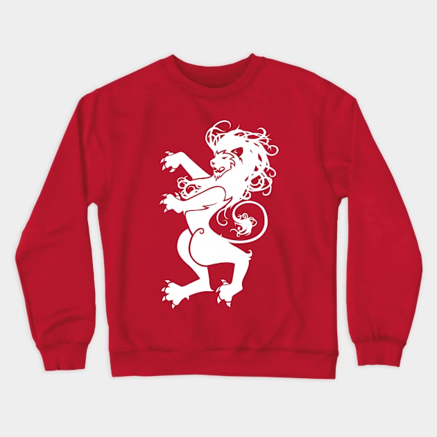 Rampant Lion in White Crewneck Sweatshirt by graphicfire